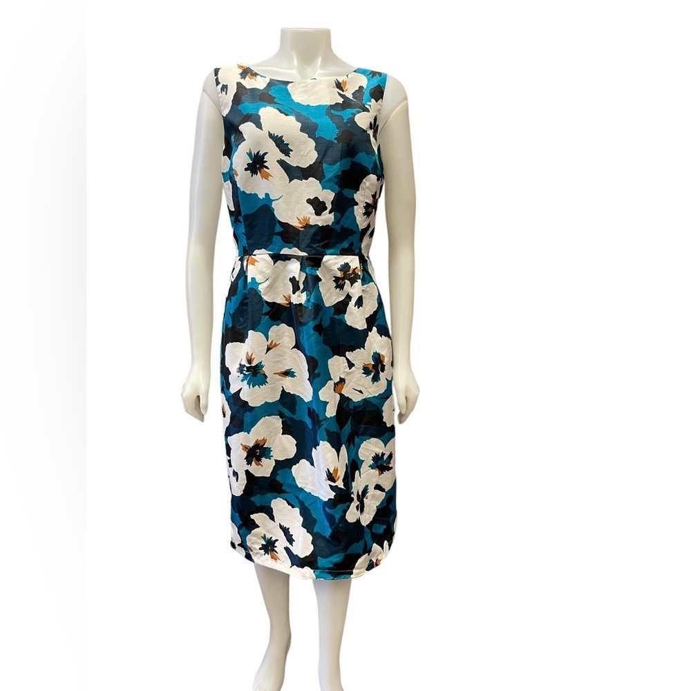 Oscar De La Renta Floral Sleeveless Midi Dress Size 10